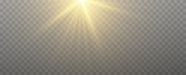 bright golden flare with radiant starburst and glowing rays,