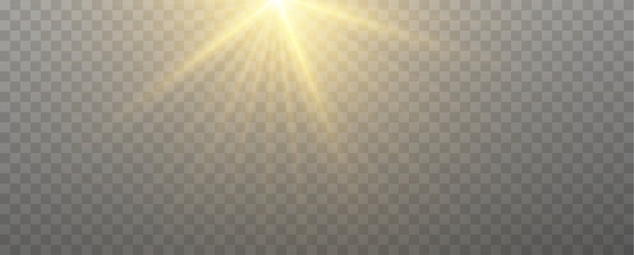 bright golden flare with radiant starburst and glowing rays,