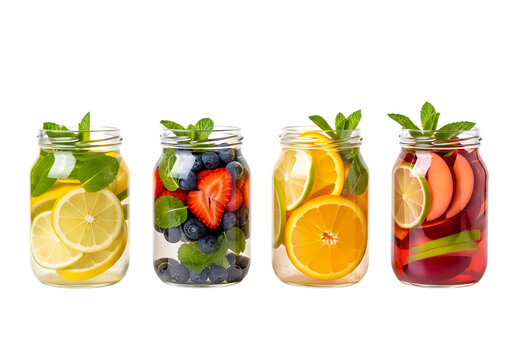 Infused water in mason jar for healthy lifestyle - Powered by Adobe