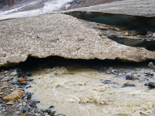 View on Kaunertal glacier on a summer day