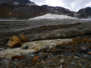 View on Kaunertal glacier on a summer day