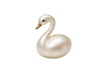 Pearlescent swan figurine showing elegant bird shape