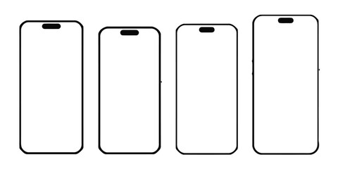 smartphone, phone, screen, mobile, device, technology, gadget, outline, icon, graphic, design, illustration, vector, black and white, blank, empty, display, modern, communication, digital, interface, 