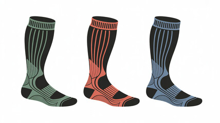 Stylish performance socks for athletes and outdoor enthusiasts, offering comfort and support for running, hiking, and sports activities to help you achieve your fitness goals