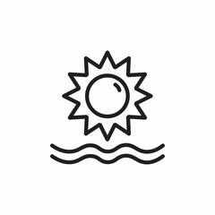 sunset sea icon sign vector