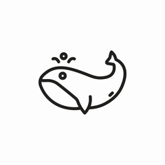 whale sea icon sign vector