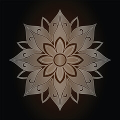 Intricate floral mandala design with gradient stylized glass morphism