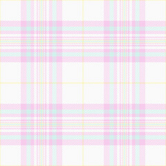 Manufacturing tartan background texture, teenage textile check vector. Sale fabric seamless pattern plaid in white and light colors.