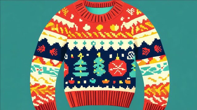 Sweater with pattern on blue