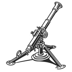 Military Mortar Vector Illustration | Artillery Weapon Icon Design