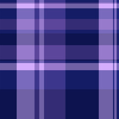 Adorable fabric plaid check, canvas texture pattern tartan. Surface seamless textile vector background in indigo and blue colors.