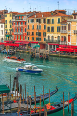 Fototapeta premium Venice, Italy overlooking Gondolas in the Grand Canal 1068