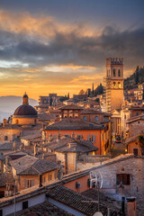 Assisi, Italy rooftop hilltop Old Town Skyline 1010