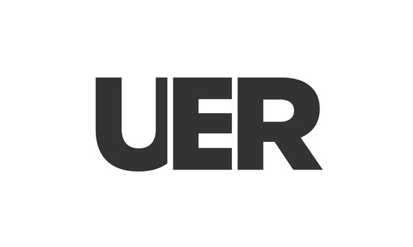 UER logo design template with strong and modern bold text. Initial based vector logotype featuring simple and minimal typography. Trendy company identity.