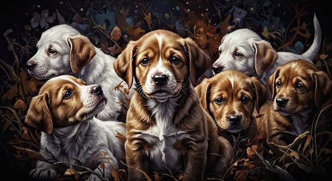 Joyful Chaos Abstract Expressionist Puppy Energy in Chiaroscuro..jpeg