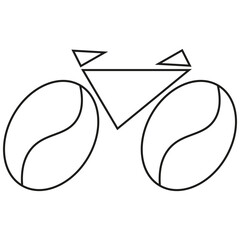 Minimalist bicycle illustration with geometric shapes and clean lines for modern design