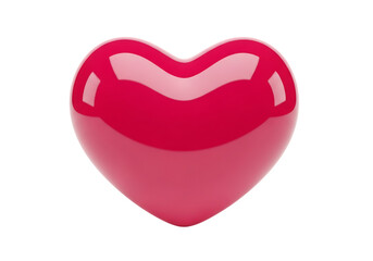 Shiny pink heart shape isolated on transparent background
