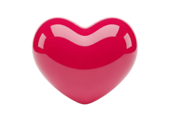 Shiny pink heart shape isolated on transparent background