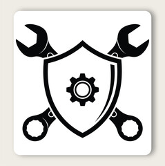 Protection and Maintenance A symbol of security for industrial repairs with a clean bold vector