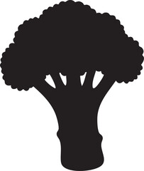 Isolated Broccoli Florets Stock Illustration of Simple Vegetable Shape on White Background