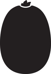 Isolated Kiwi Fruit Silhouettes Stock Illustration of Simple Tropical Fruit Shape on White Background