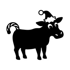 silhouette of a cow