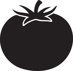 Isolated Tomato Silhouettes Stock Illustration of Simple Fruit Vegetable Shape on White Background
