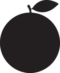 Isolated Whole Orange Silhouettes Stock Illustration of Simple Citrus Fruit Shape on White Background