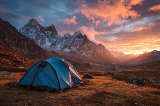 camping in the mountains
