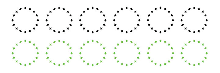 stars star circle grid two rows five columns twelve stars each vector