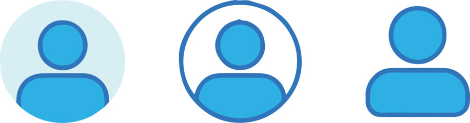 user profile icon set three avatar variations flat vector