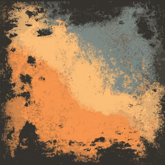 Grunge textured wall surface showing peeling paint and cracks. Vector grunge texture background or wallpaper