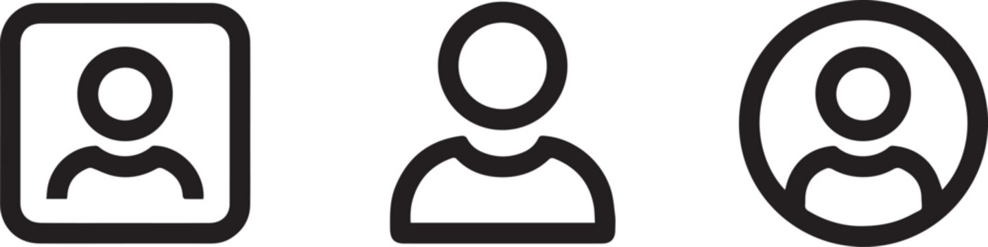 user profile avatar icon pack square circle and border style set