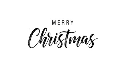 Simple black merry christmas text in a brush script font on a clean white background, ideal for minimalist holiday cards and designs