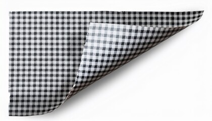 Torn Corner Of White Checkered Notebook Page With Black Grid Isolated Element For Creating Collage