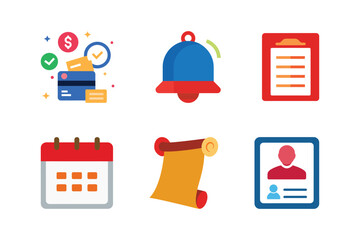 Set of Business and Finance Icons Set, Set of Website UI Icons, Flat Design Styles on White Background.
