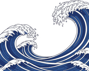 Great Wave Off Kanagawa Illustration, Japanese Art, Ocean Wave Design, Vector
