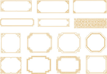 Elegant Decorative Frames Set - Vintage Gold Borders, Ornamental Design Elements