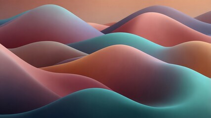 Pastel Abstract Waves Background Futuristic Soft Gradient Flowing Shapes 3D Wallpaper

