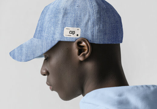 Young Man Wearing a Baseball Cap Mockup