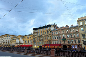 View of the Griboyedov Canal in Saint Petersburg.