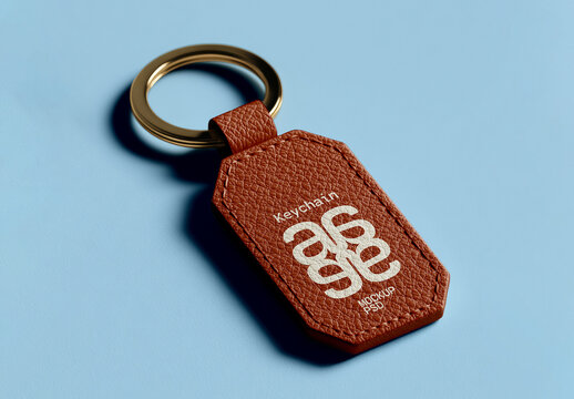 Leather Keychain Mockup