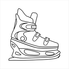 Ice skates. Men's hockey skates. Skates icon  isolated on white background. Winter sport accessories vector illustration