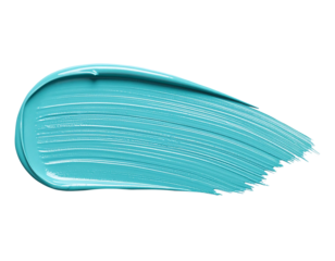 textured abstract aquamarine color paint stroke isolated on transparent background, png