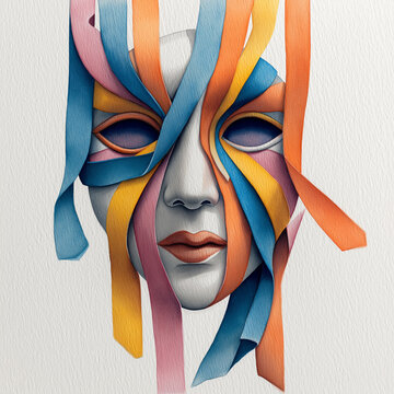 Watercolor Marimonda Mask &mdash; Barranquilla Carnival Symbol