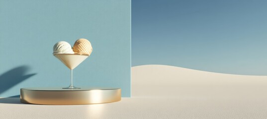 Sundae trophy on polished metal plinth
