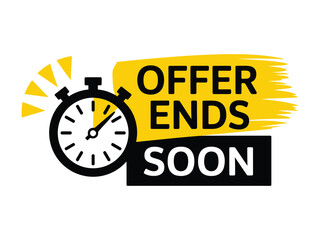 An offer ends soon with a stopwatch icon and yellow brush stroke.