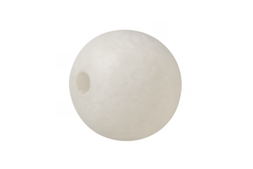 White round stone bead with hole on transparent background