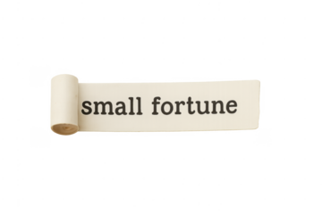 Small fortune text message appearing on torn paper scroll