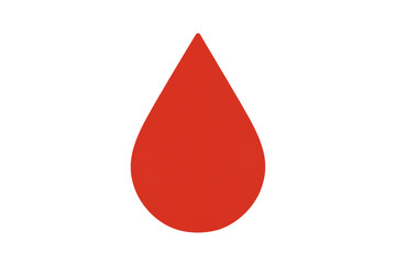 Fototapeta premium Red blood drop symbol representing medical care, health, donation, life, and charity on transparent background